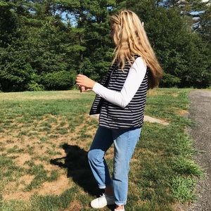 NEW W TAG blue and white stripped vest